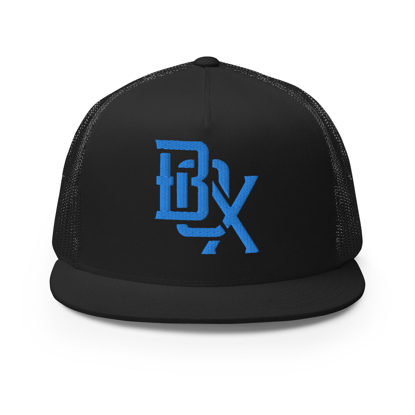 "BOX" Five Panel Trucker Cap | Yupoong 6006 | E Luna Classic Solocrest 1 Royal Thread Logo