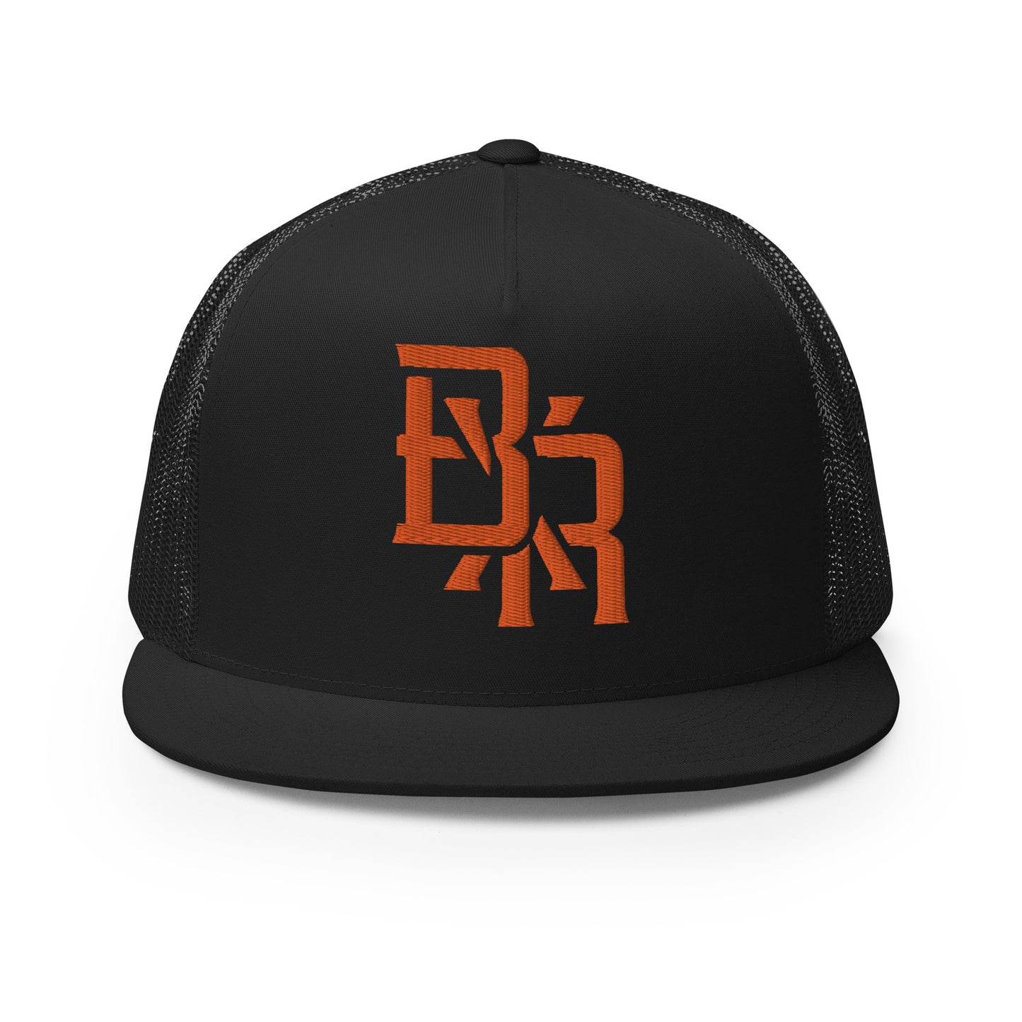 "BXR" Five Panel Trucker Cap | Yupoong 6006 | E Luna CLASSIC Solocrest 1 Orange Thread Front Logo