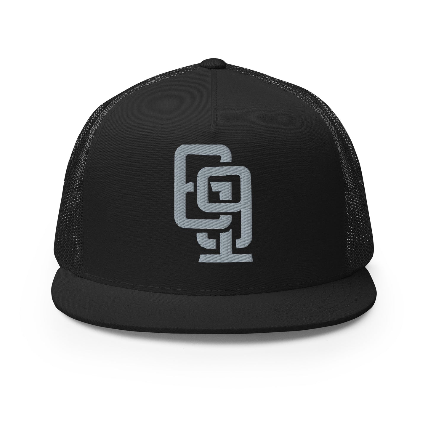 "619" Five Panel Trucker Cap | Yupoong 6006 | E Luna CLASSIC Solocrest 1 Grey Thread Front Logo