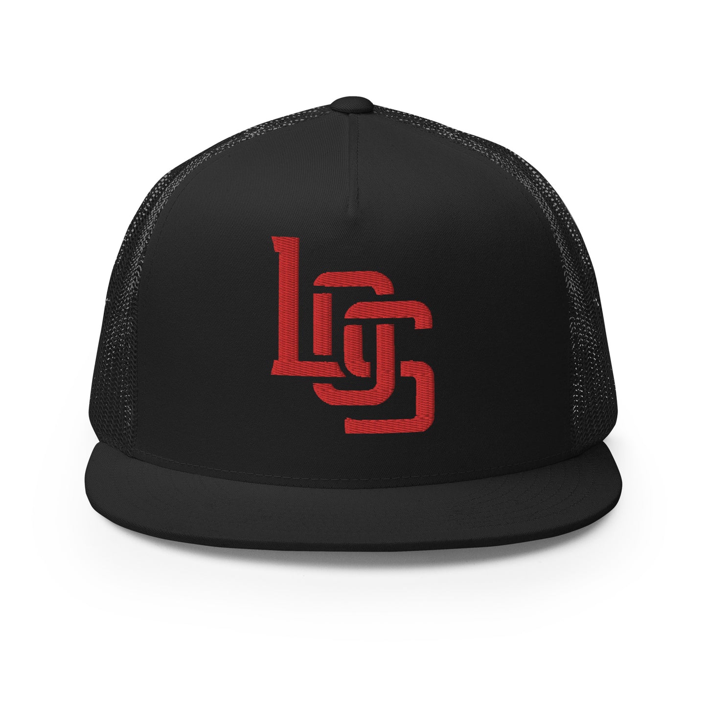 "LOS" Five Panel Trucker Cap | Yupoong 6006 | E Luna CLASSIC 1 Red Thread Front Logo