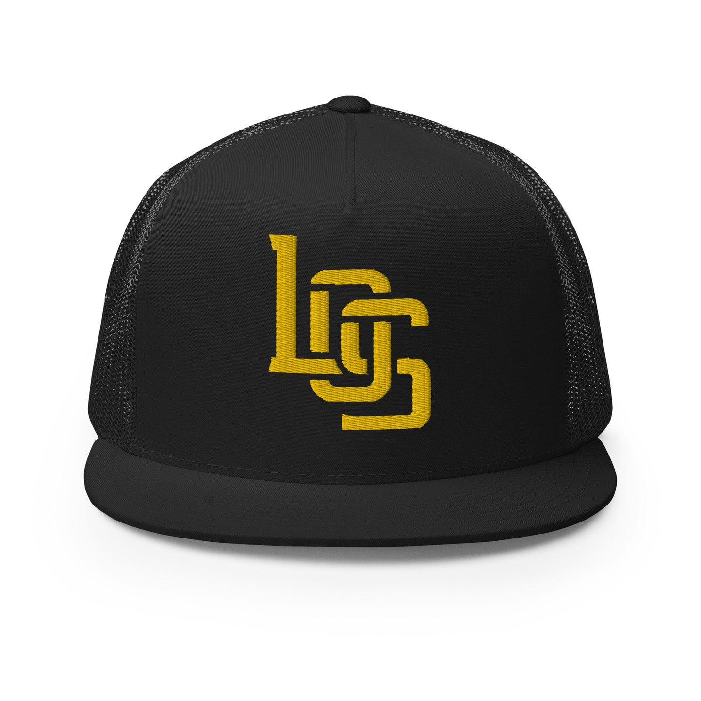 "LOS" Five Panel Trucker Cap | Yupoong 6006 | E Luna CLASSIC 1 Gold Thread Front Logo