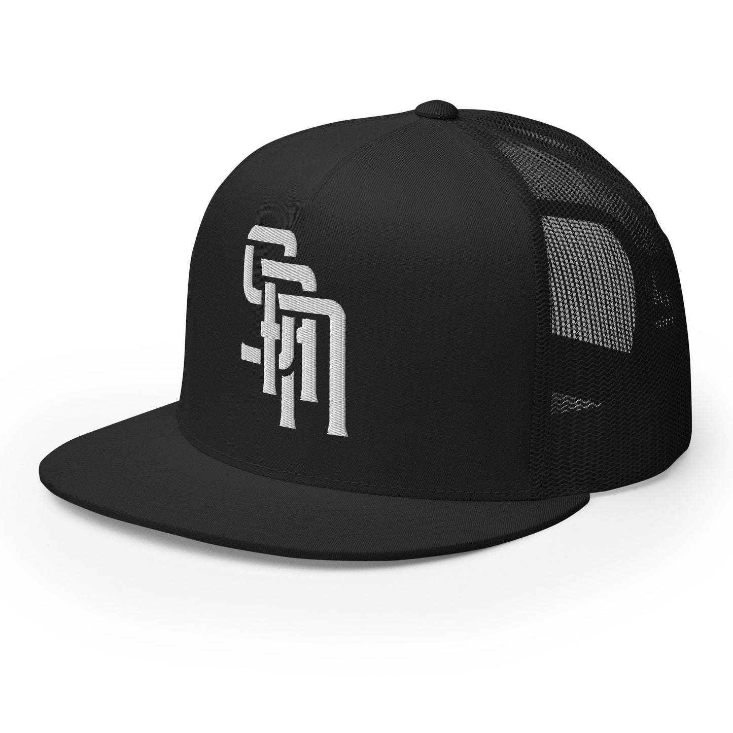 "SAN" Five Panel Trucker Cap | Yupoong 6006 | E Luna Brand CLASSIC Solocrest 1 White Thread Front Logo