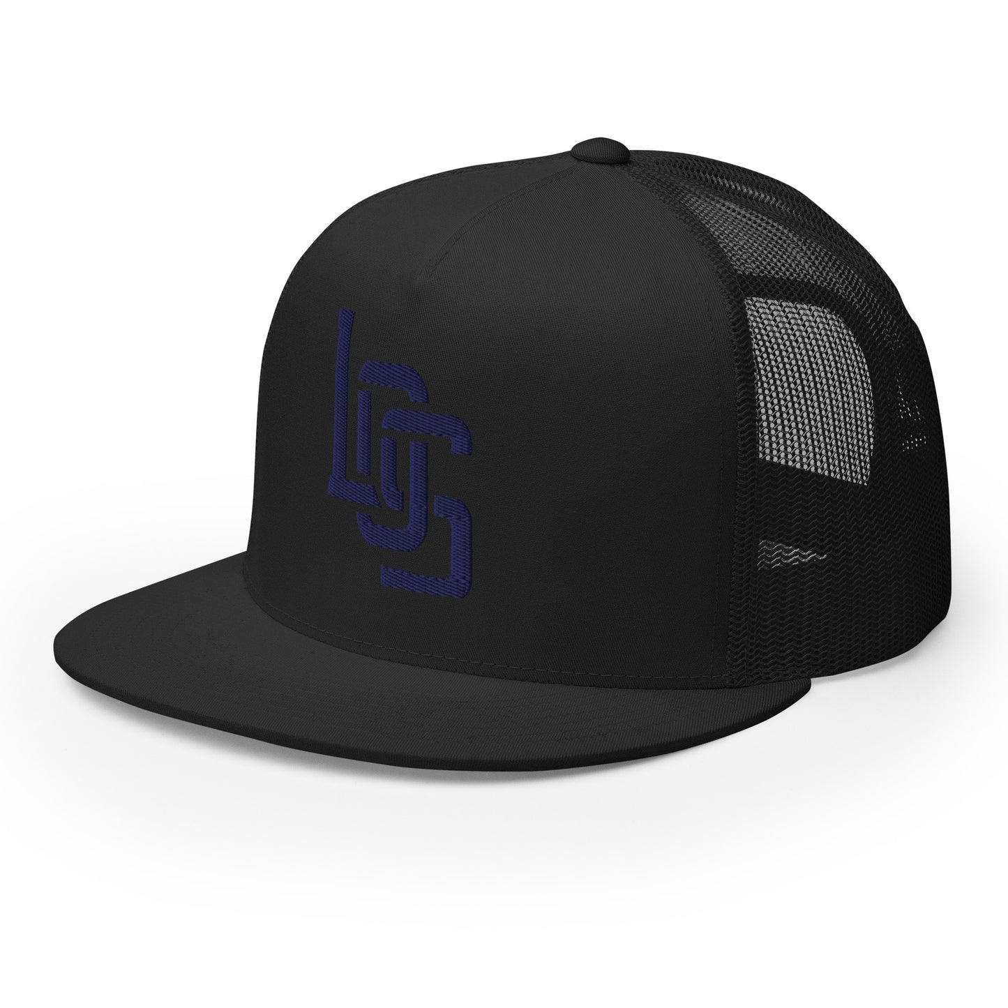 "LOS" Five Panel Trucker Cap | Yupoong 6006 | E Luna CLASSIC 1 Navy Thread Front Logo