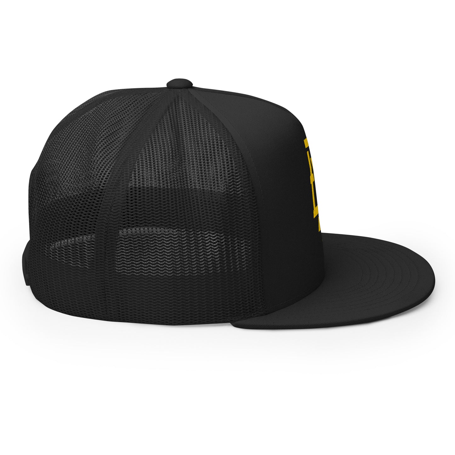 "BXR" Five Panel Trucker Cap | Yupoong 6006 | E Luna CLASSIC Solocrest 1 Gold Thread Front Logo