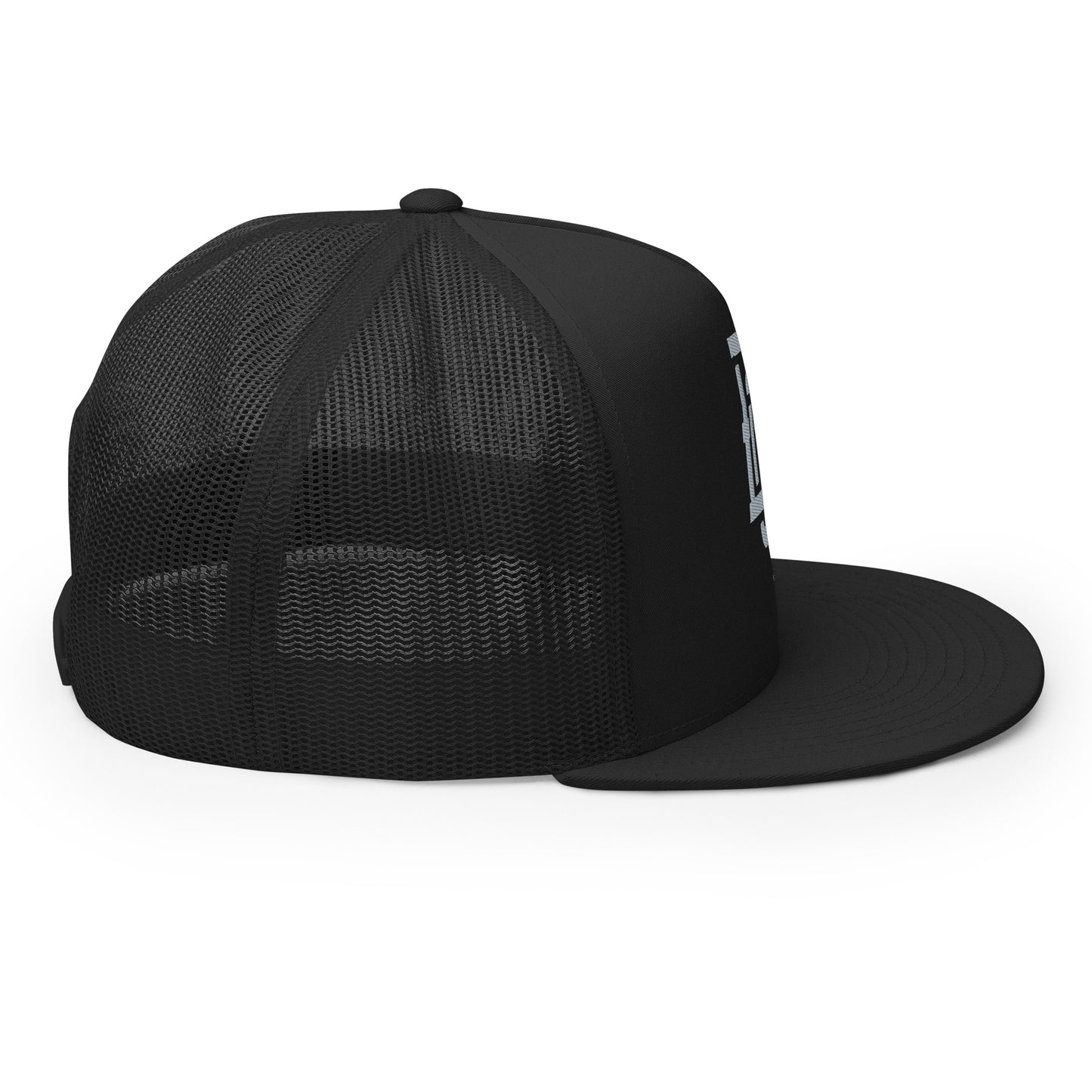 "BOX" Five Panel Trucker Cap | Yupoong 6006 | E Luna CLASSIC Solocrest 1 Grey Thread Front Logo