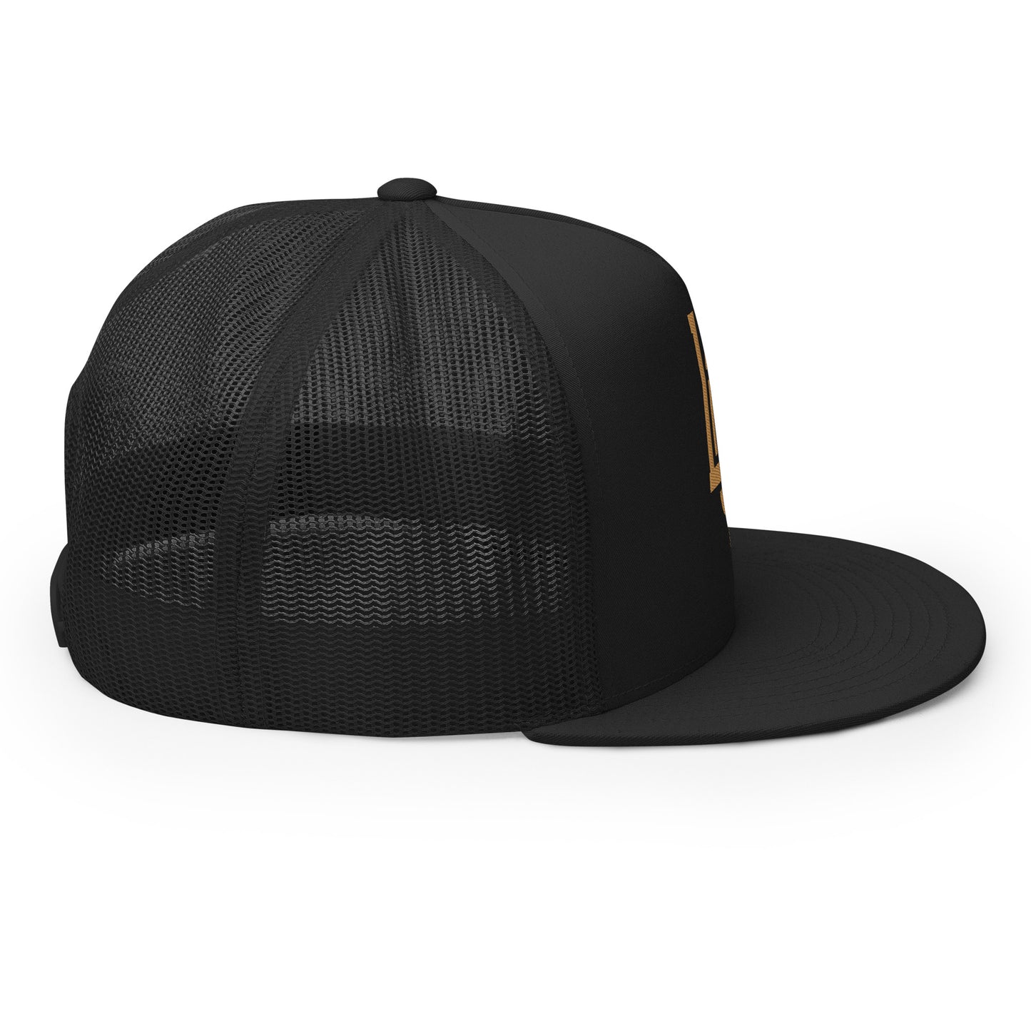 "LOS" Five Panel Trucker Cap | Yupoong 6006 | E Luna CLASSIC 1 Old Gold Thread Front Logo