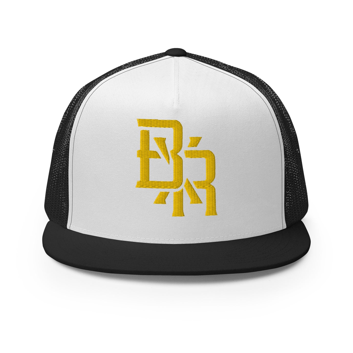 "BXR" Five Panel Trucker Cap | Yupoong 6006 | E Luna CLASSIC Solocrest 1 Gold Thread Front Logo