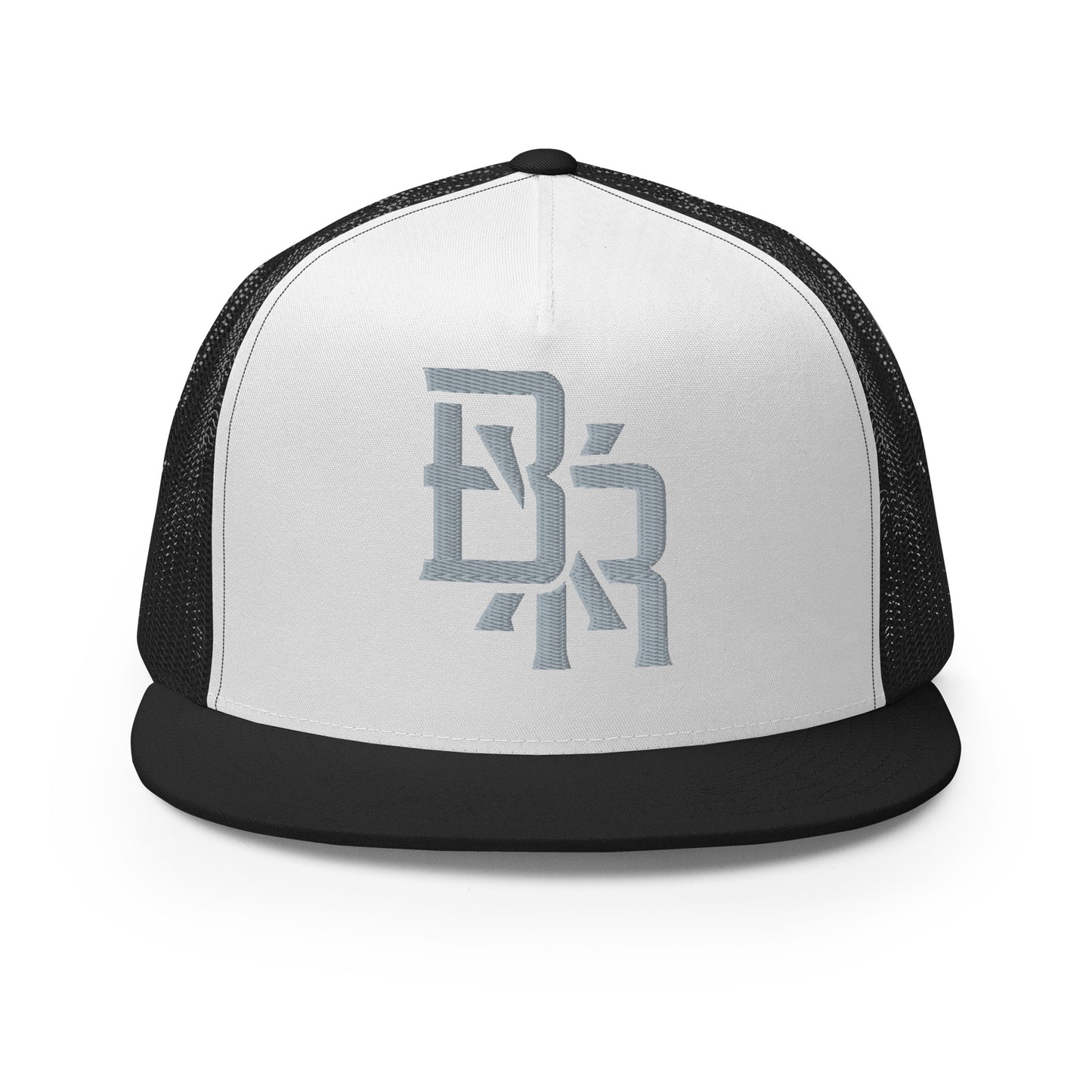 "BXR" Five Panel Trucker Cap | Yupoong 6006 | E Luna CLASSIC Solocrest 1 Grey Thread Front Logo