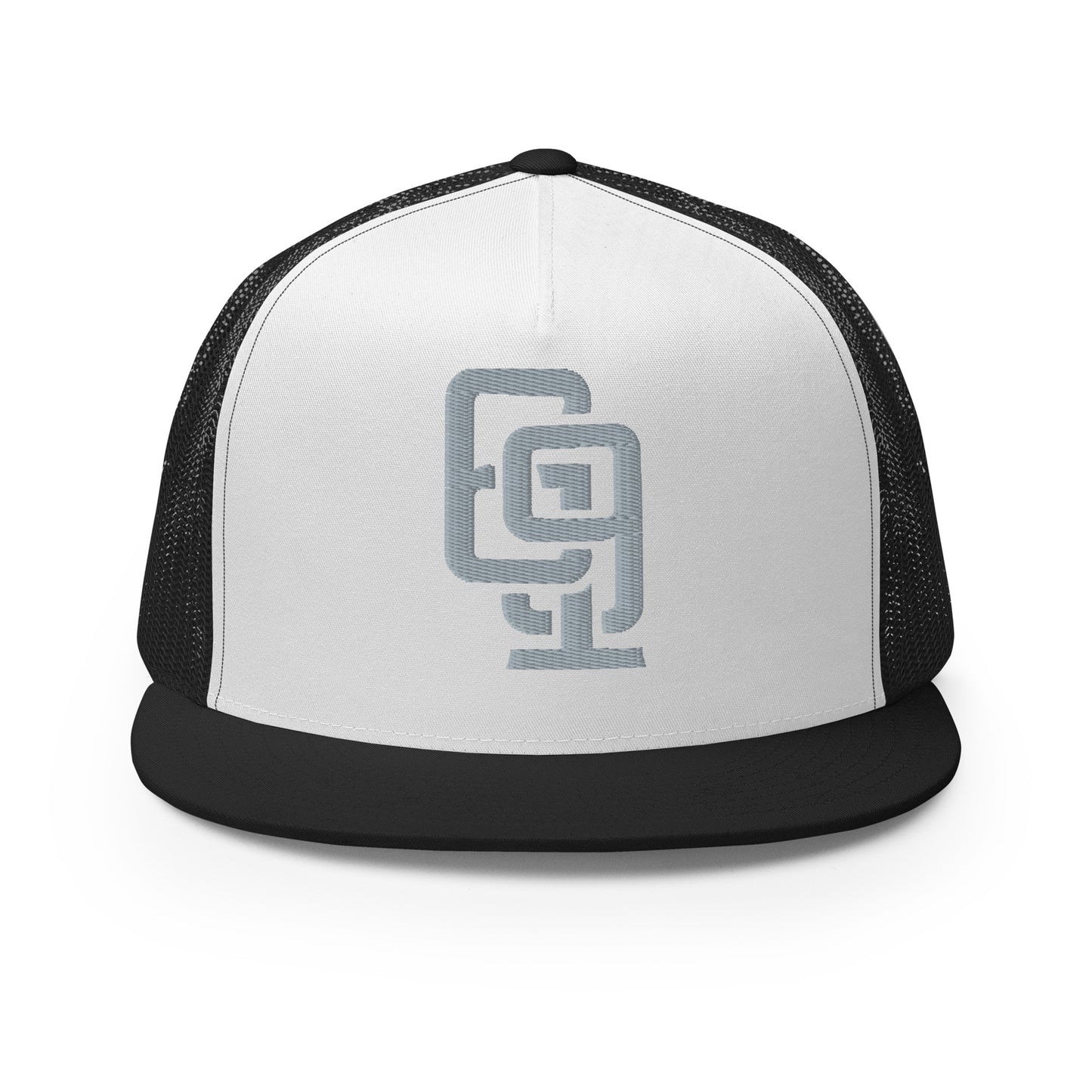"619" Five Panel Trucker Cap | Yupoong 6006 | E Luna CLASSIC Solocrest 1 Grey Thread Front Logo