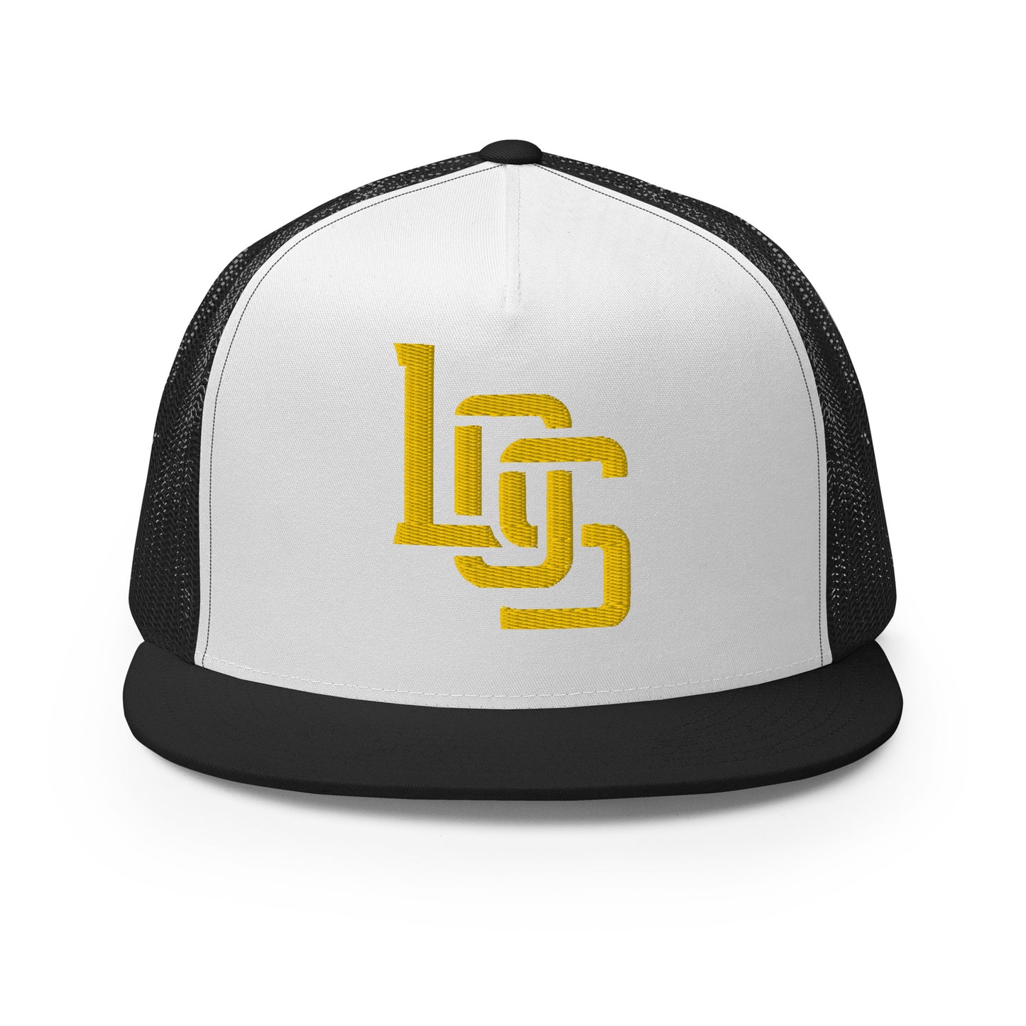 "LOS" Five Panel Trucker Cap | Yupoong 6006 | E Luna CLASSIC 1 Gold Thread Front Logo