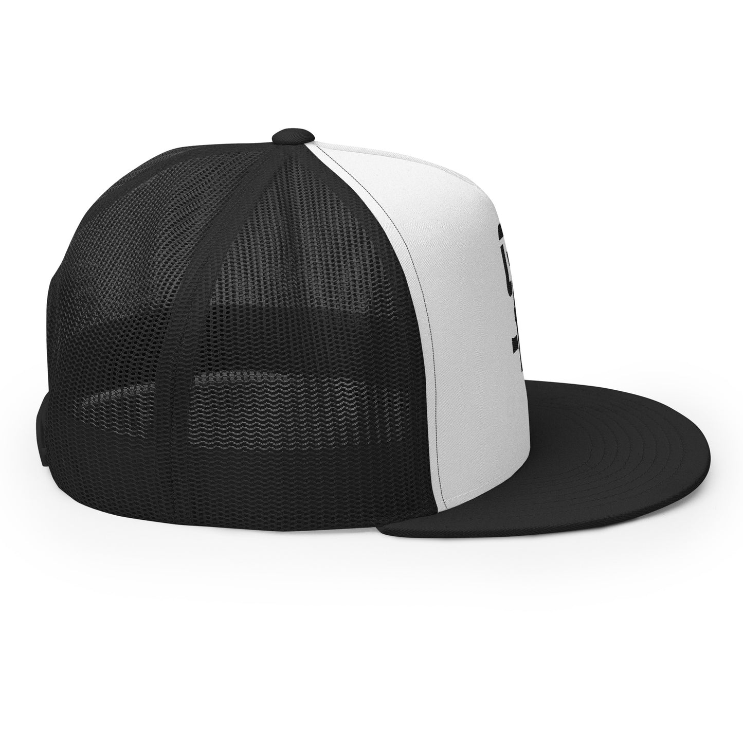 "SAN" Five Panel Trucker Cap | Yupoong 6006 | E Luna Brand CLASSIC Solocrest 1 Black Thread Front Logo