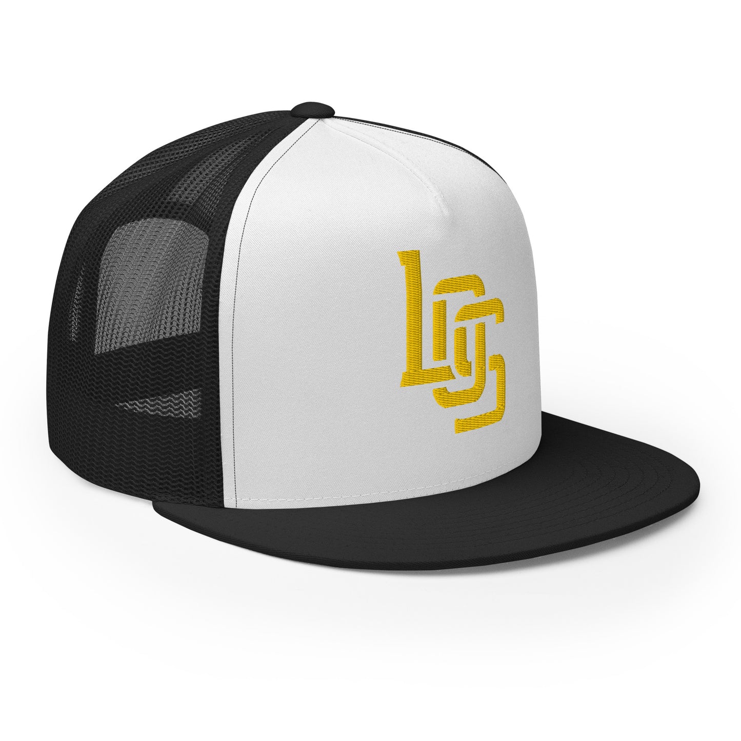 "LOS" Five Panel Trucker Cap | Yupoong 6006 | E Luna CLASSIC 1 Gold Thread Front Logo