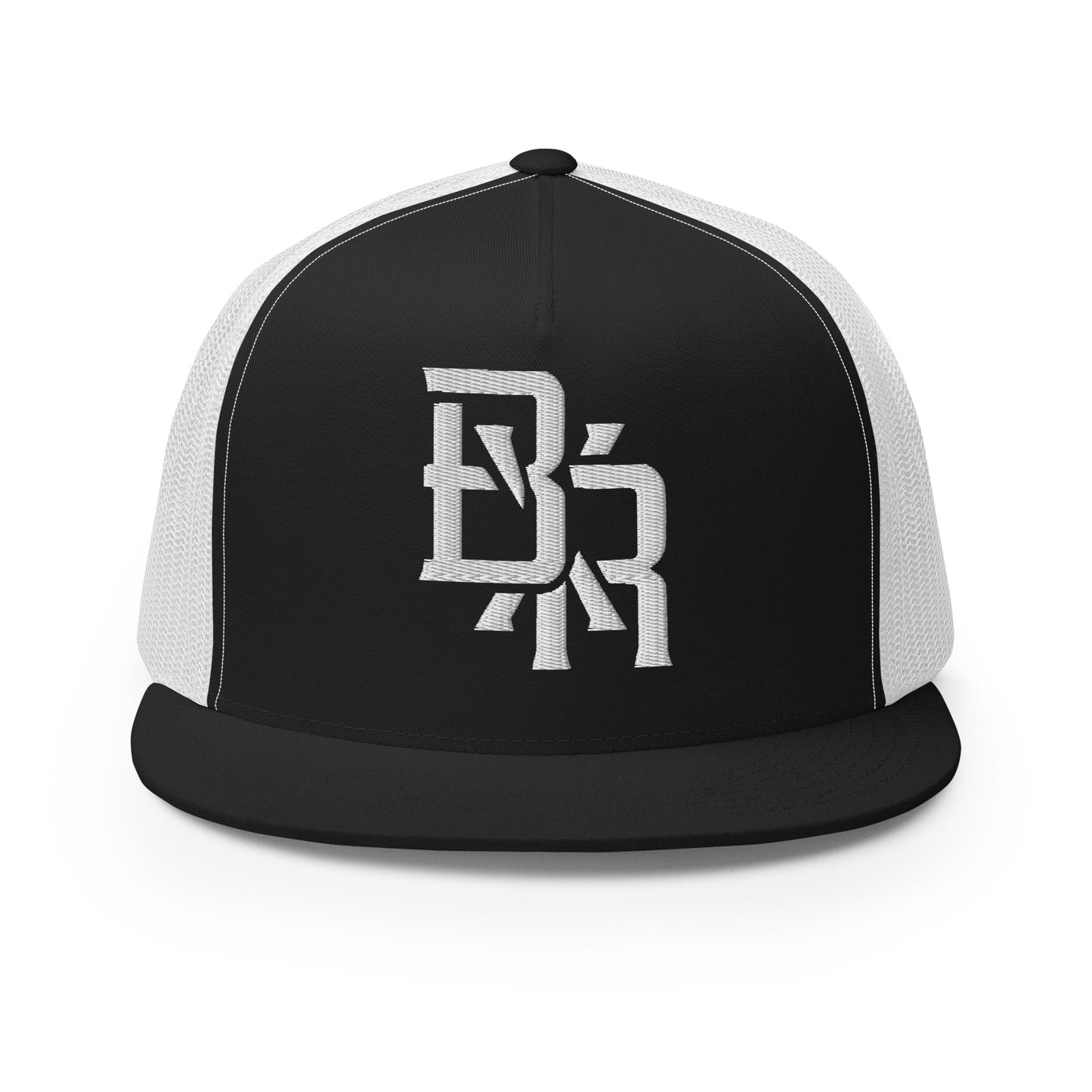"BXR" Five Panel Trucker Cap | Yupoong 6006 | E Luna CLASSIC Solocrest 1 White Thread Front Logo