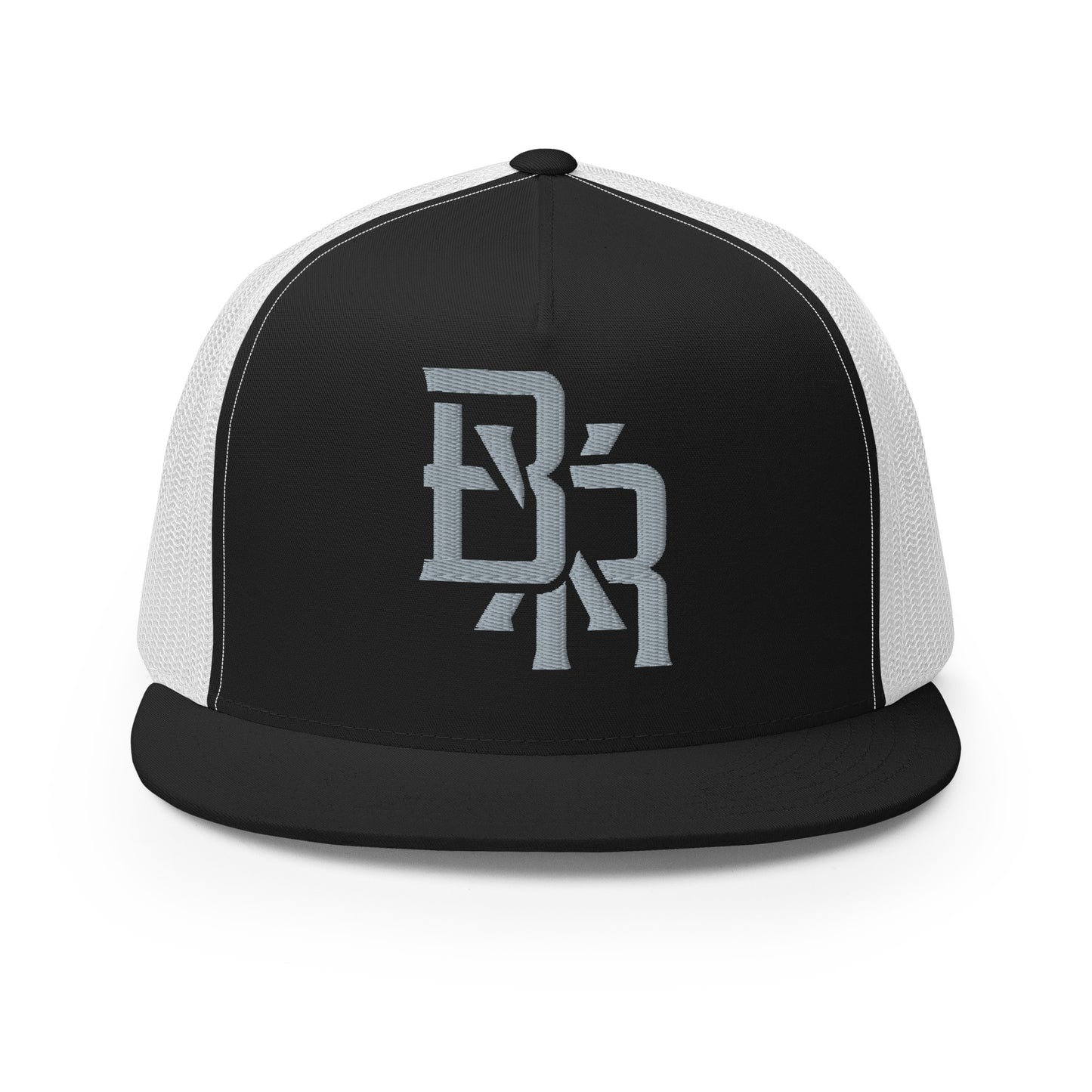"BXR" Five Panel Trucker Cap | Yupoong 6006 | E Luna CLASSIC Solocrest 1 Grey Thread Front Logo