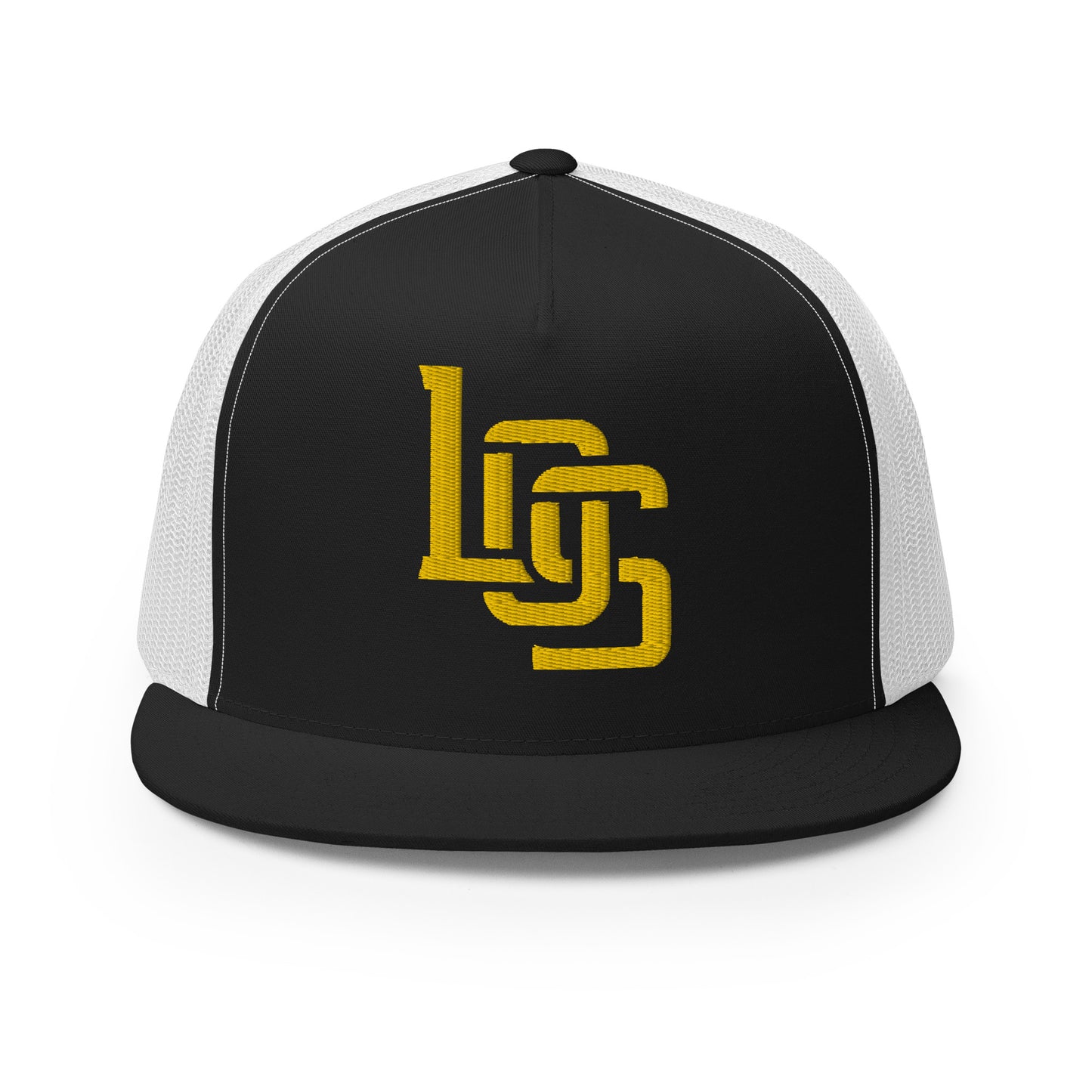 "LOS" Five Panel Trucker Cap | Yupoong 6006 | E Luna CLASSIC 1 Gold Thread Front Logo