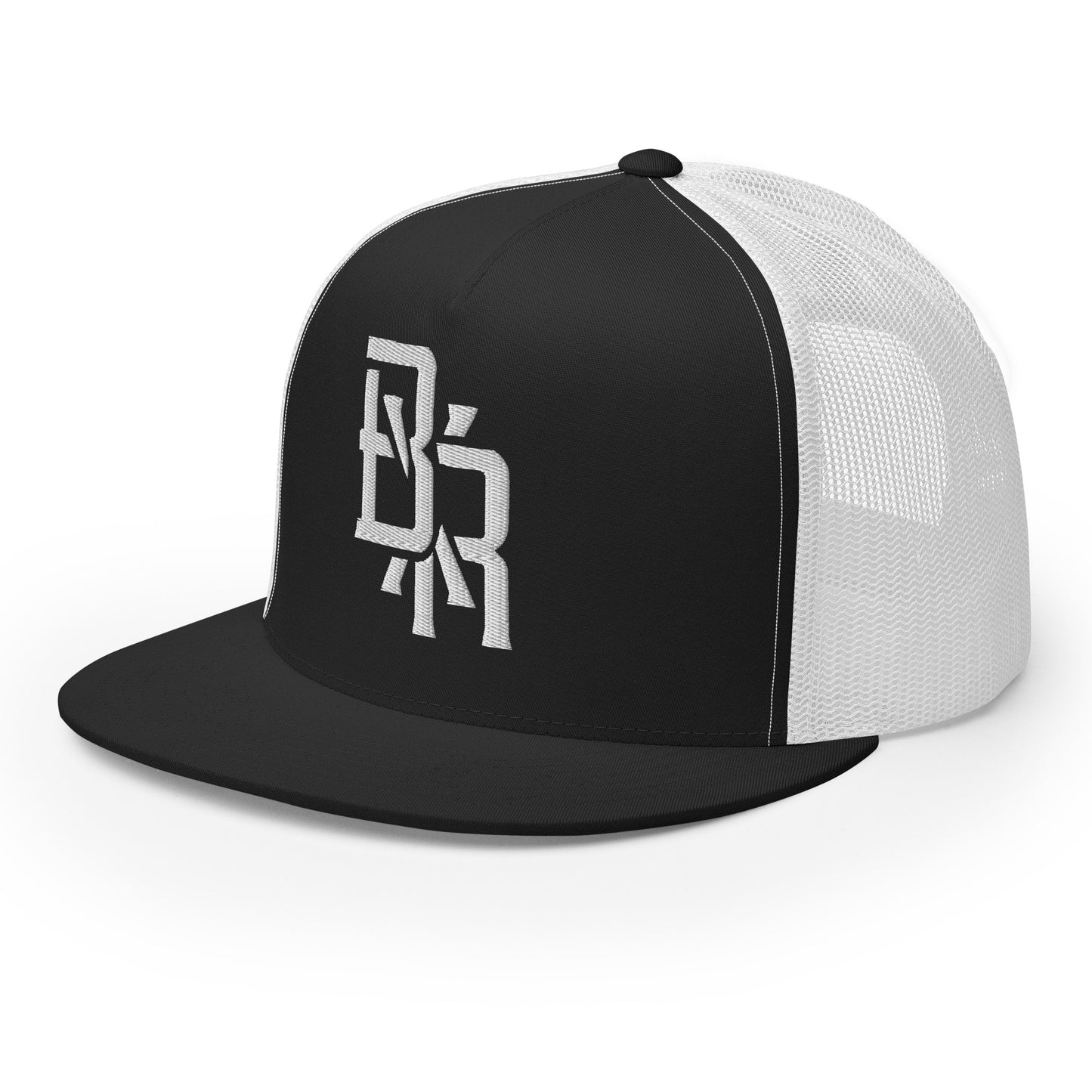 "BXR" Five Panel Trucker Cap | Yupoong 6006 | E Luna CLASSIC Solocrest 1 White Thread Front Logo