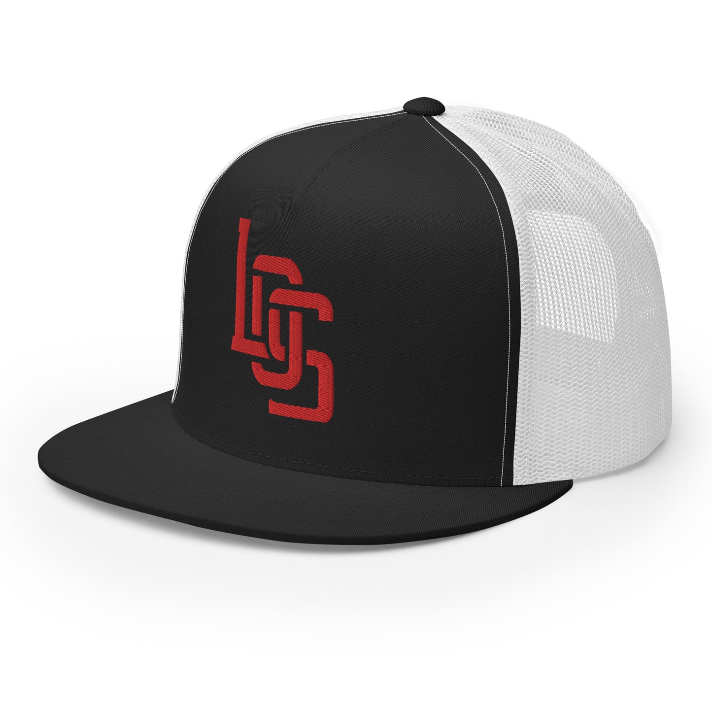 "LOS" Five Panel Trucker Cap | Yupoong 6006 | E Luna CLASSIC 1 Red Thread Front Logo