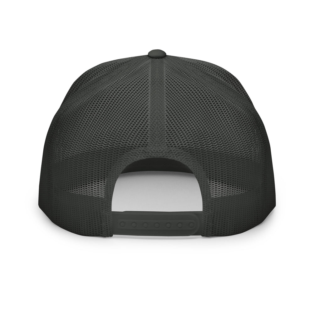 Gorra trucker de cinco paneles "DGO" | E Luna Brand CLASSIC | 1 logotipo de hilo negro | Edición 3D Puff