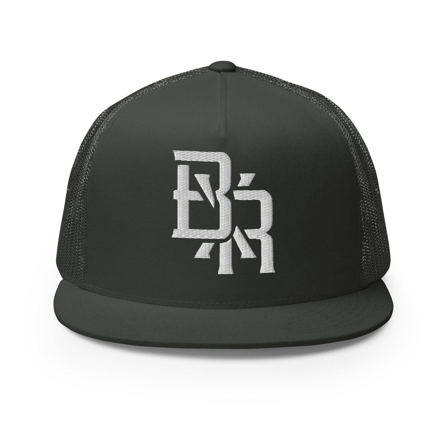 "BXR" Five Panel Trucker Cap | Yupoong 6006 | E Luna CLASSIC Solocrest 1 White Thread Front Logo