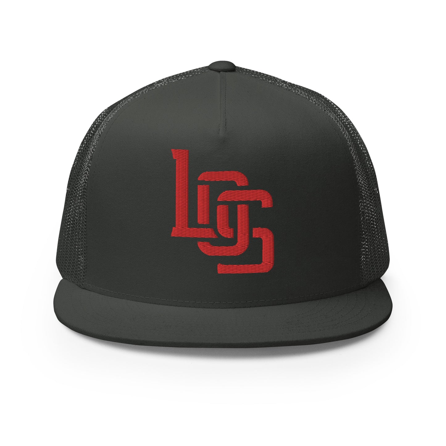 "LOS" Five Panel Trucker Cap | Yupoong 6006 | E Luna CLASSIC 1 Red Thread Front Logo