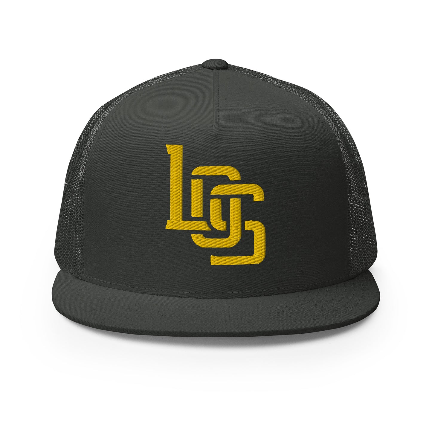 "LOS" Five Panel Trucker Cap | Yupoong 6006 | E Luna CLASSIC 1 Gold Thread Front Logo