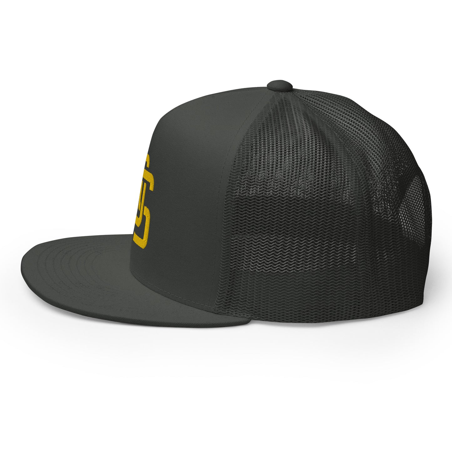 "LOS" Five Panel Trucker Cap | Yupoong 6006 | E Luna CLASSIC 1 Gold Thread Front Logo