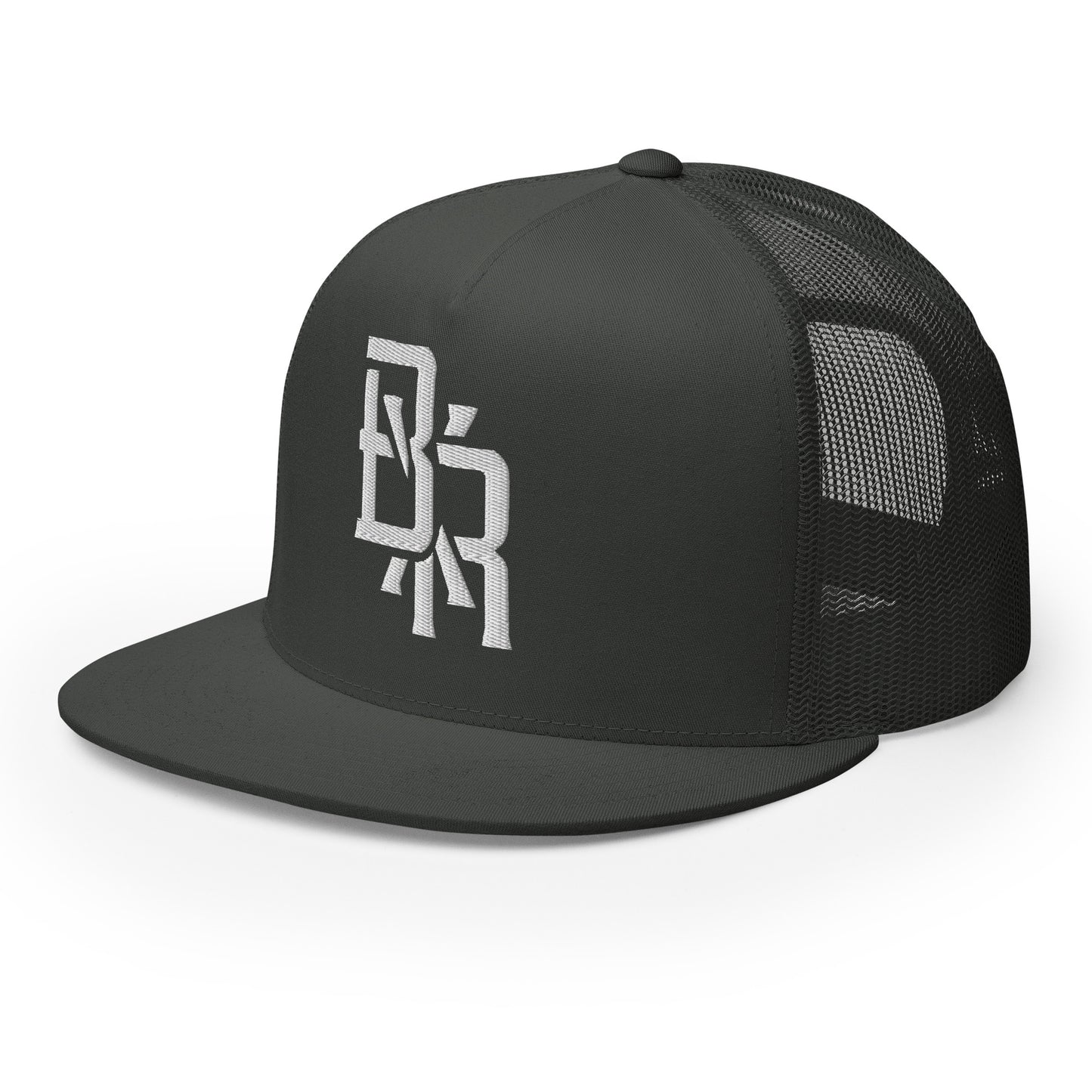"BXR" Five Panel Trucker Cap | Yupoong 6006 | E Luna CLASSIC Solocrest 1 White Thread Front Logo