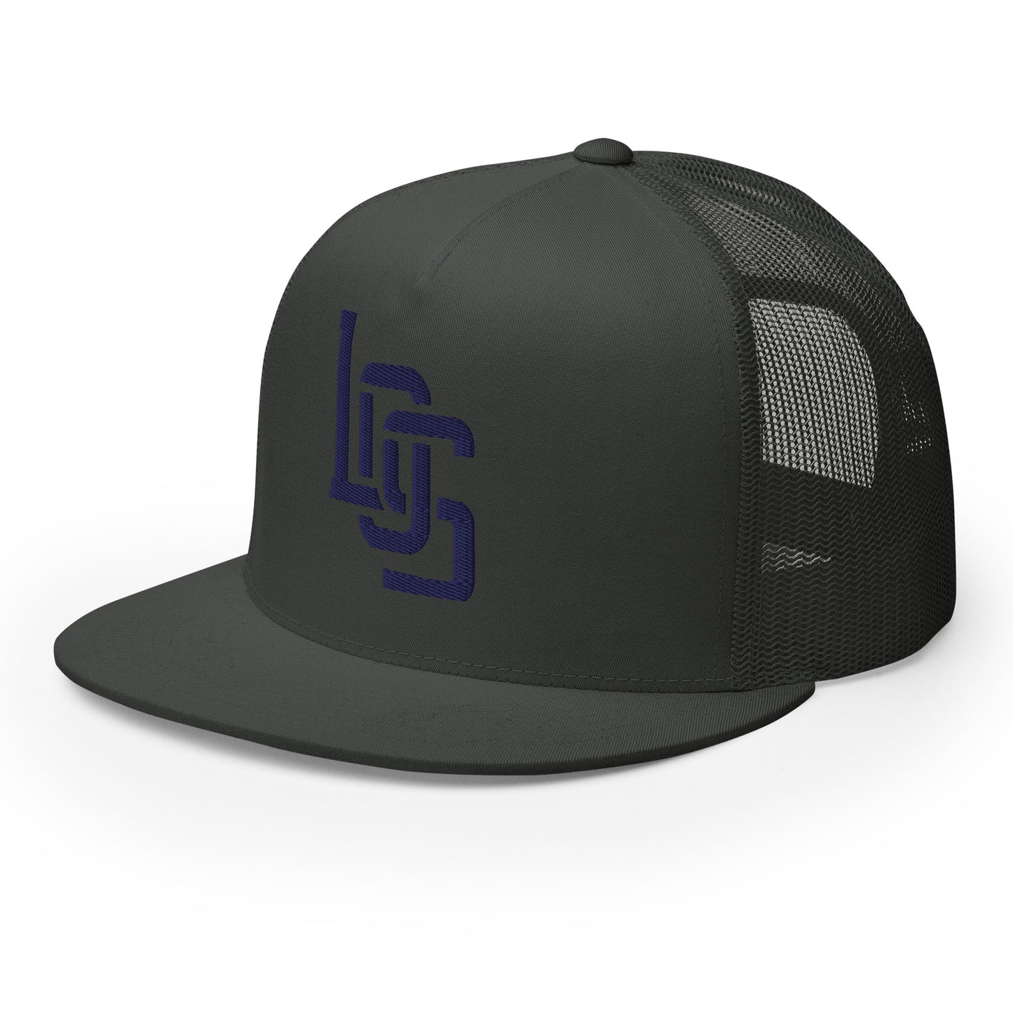 "LOS" Five Panel Trucker Cap | Yupoong 6006 | E Luna CLASSIC 1 Navy Thread Front Logo