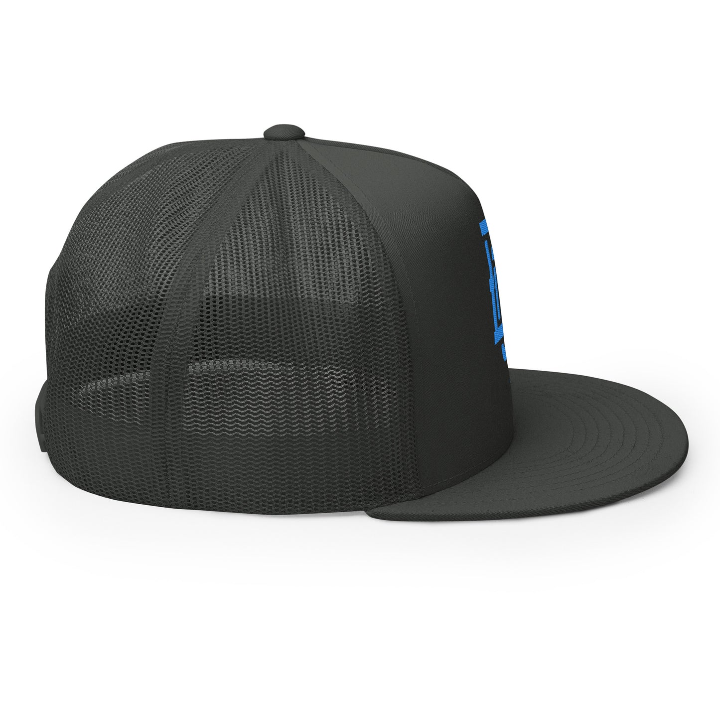"BOX" Five Panel Trucker Cap | Yupoong 6006 | E Luna Classic Solocrest 1 Royal Thread Logo