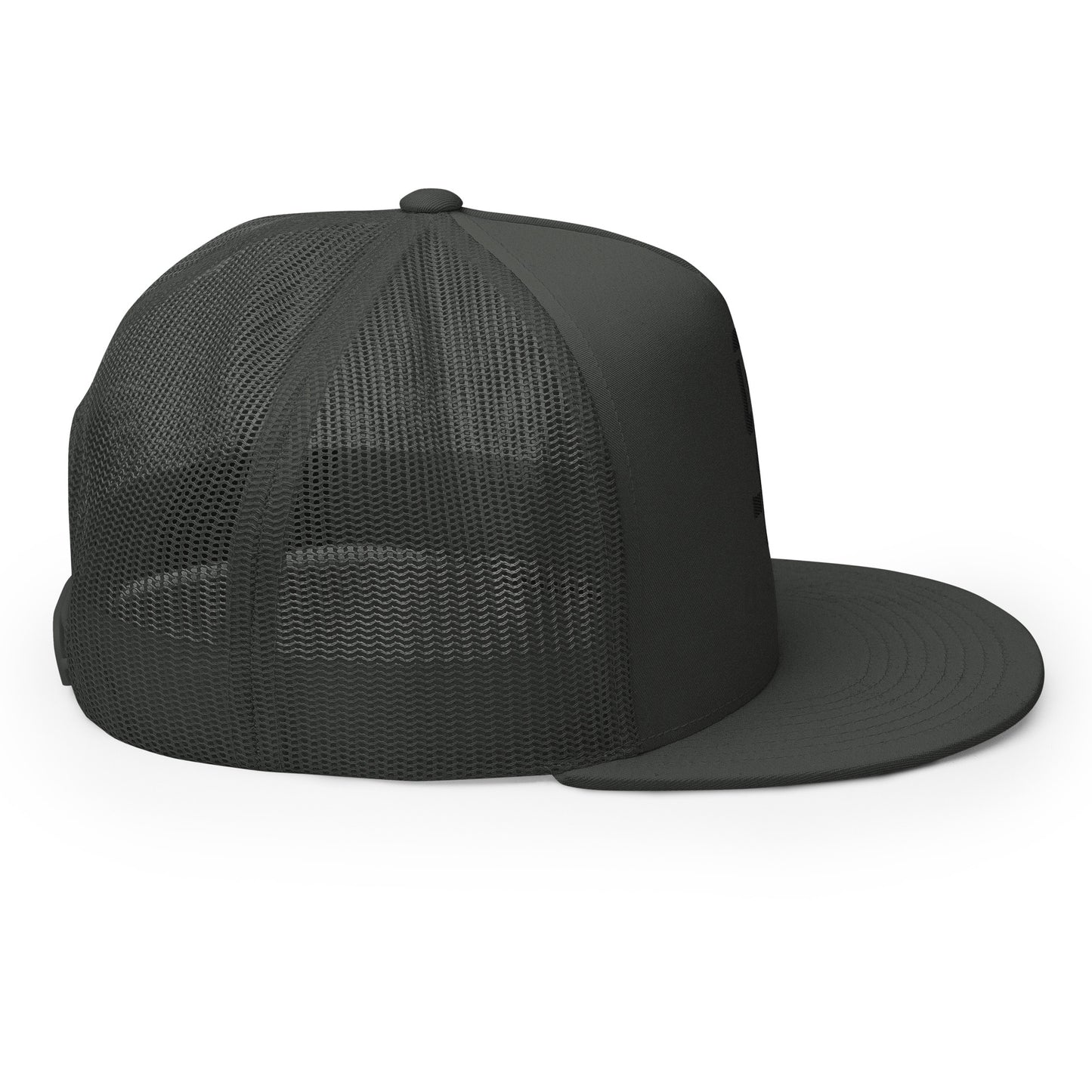 "SAN" Five Panel Trucker Cap | Yupoong 6006 | E Luna Brand CLASSIC Solocrest 1 Black Thread Front Logo