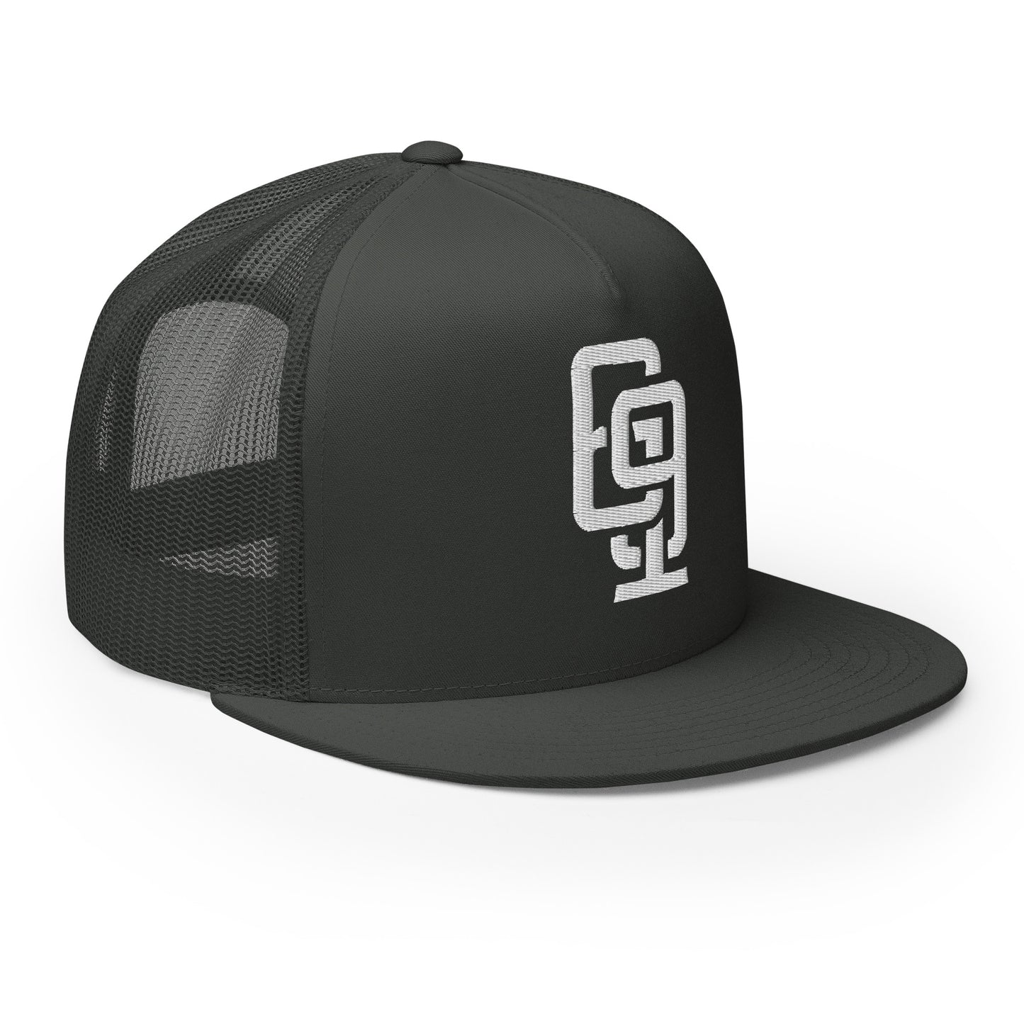 "619" Five Panel Trucker Cap | Yupoong 6006 | E Luna CLASSIC Solocrest 1 White Thread Front Logo