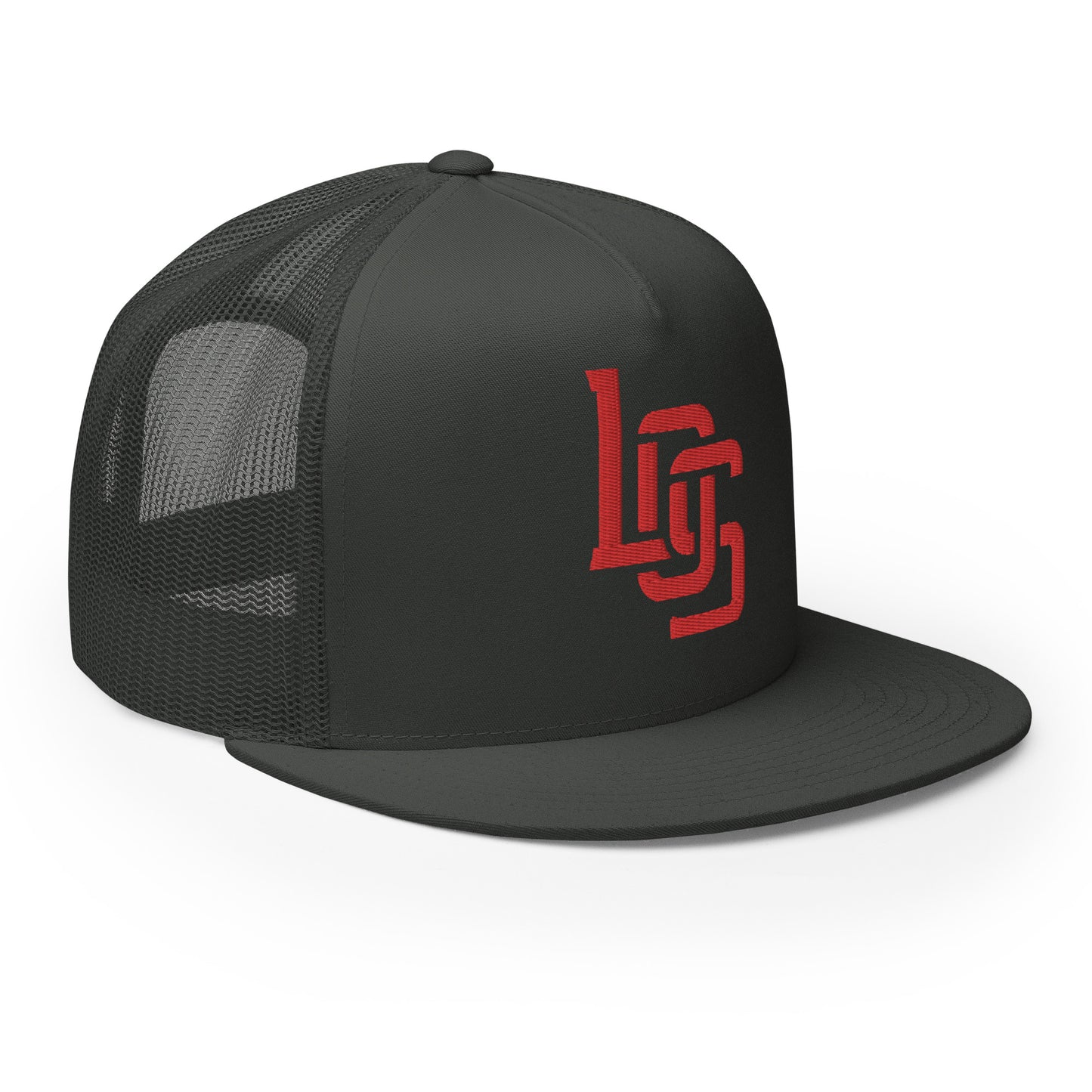 "LOS" Five Panel Trucker Cap | Yupoong 6006 | E Luna CLASSIC 1 Red Thread Front Logo