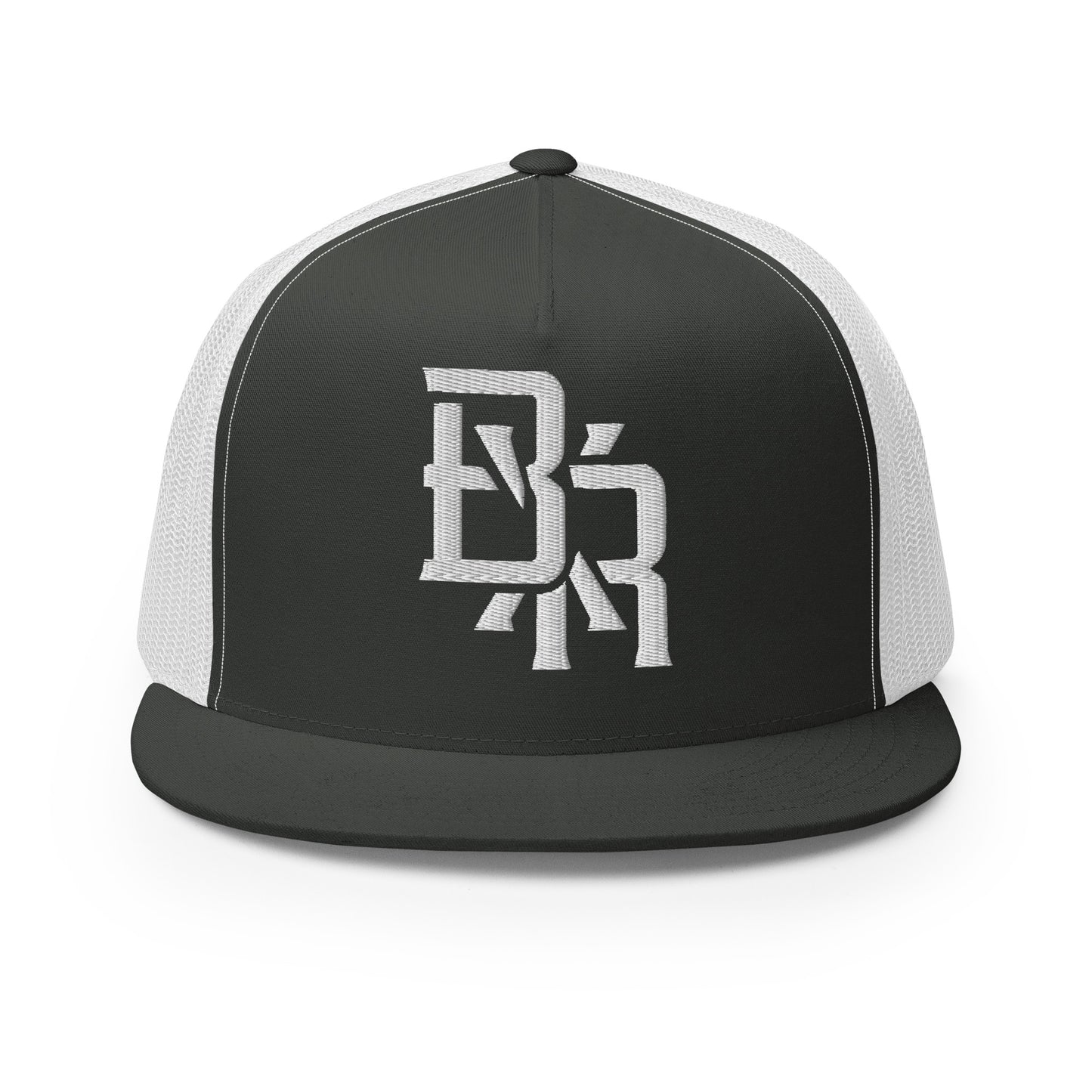 "BXR" Five Panel Trucker Cap | Yupoong 6006 | E Luna CLASSIC Solocrest 1 White Thread Front Logo