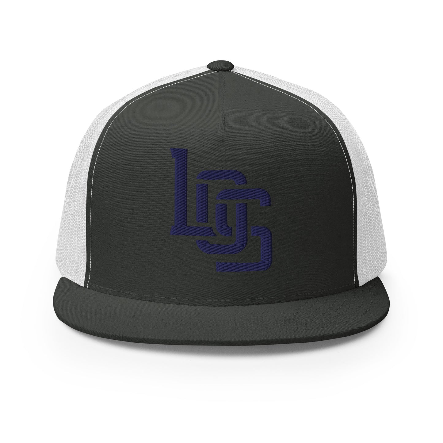 "LOS" Five Panel Trucker Cap | Yupoong 6006 | E Luna CLASSIC 1 Navy Thread Front Logo