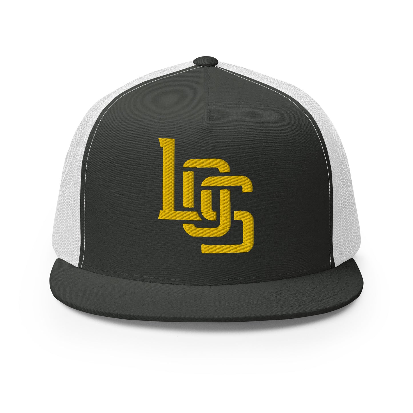 "LOS" Five Panel Trucker Cap | Yupoong 6006 | E Luna CLASSIC 1 Gold Thread Front Logo