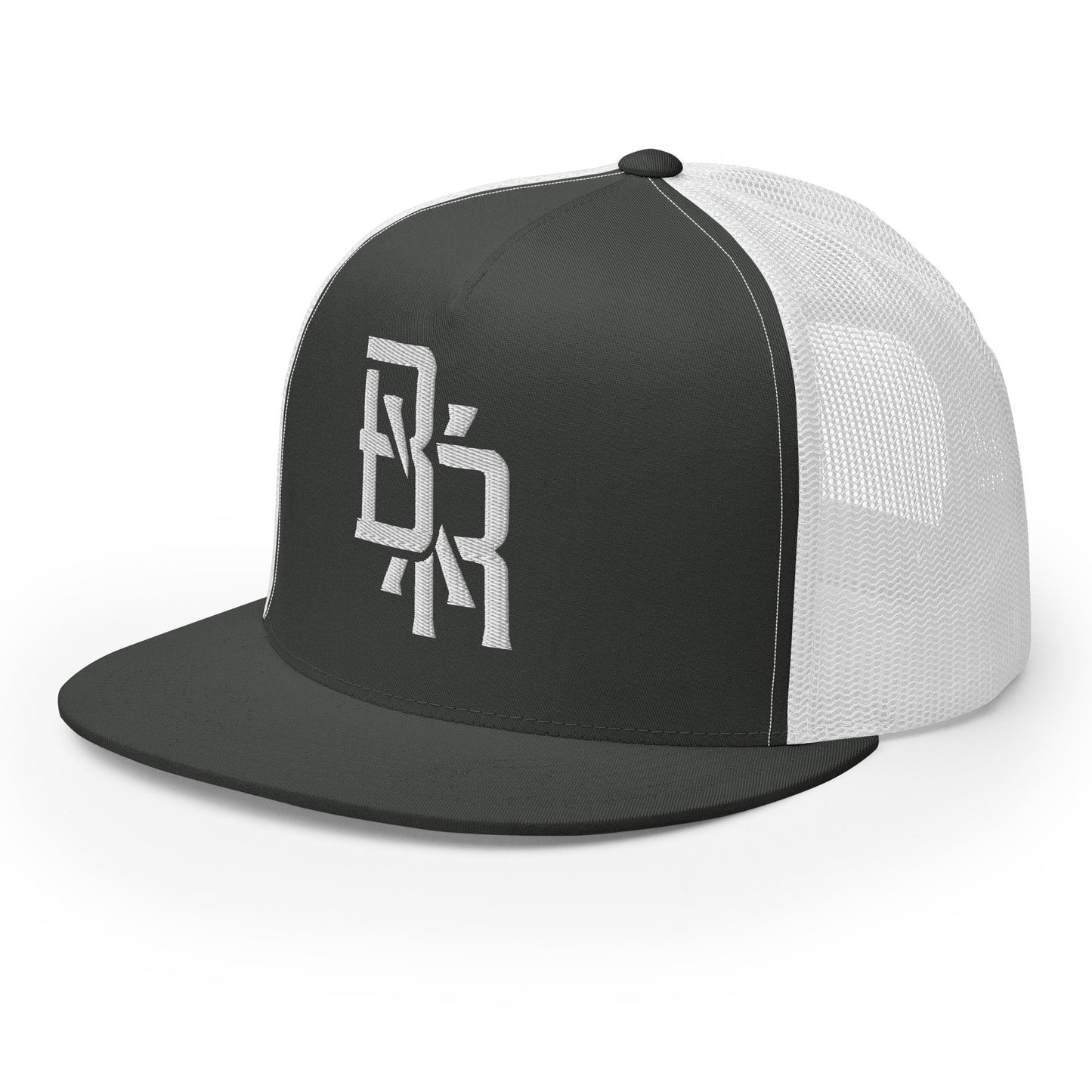 "BXR" Five Panel Trucker Cap | Yupoong 6006 | E Luna CLASSIC Solocrest 1 White Thread Front Logo