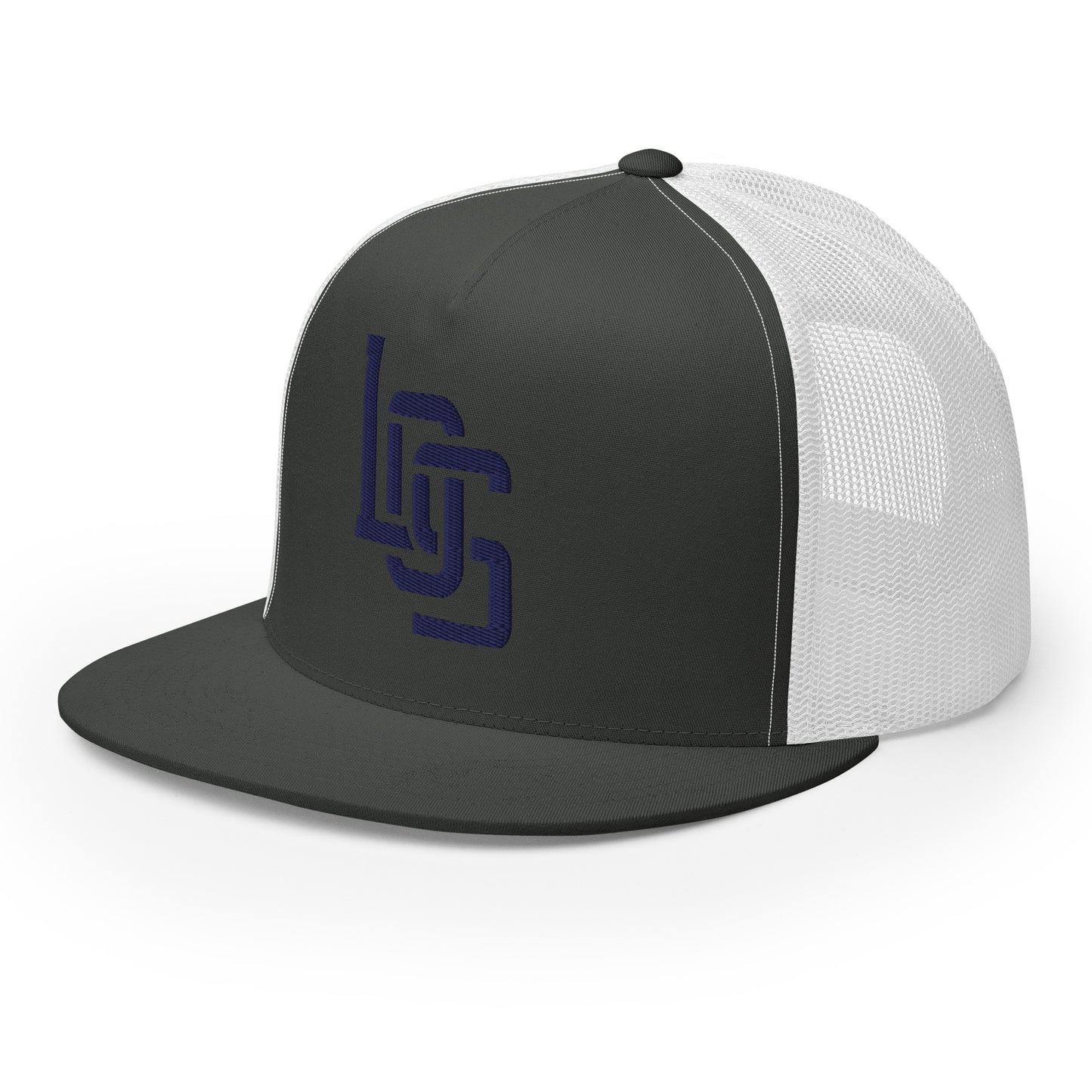 "LOS" Five Panel Trucker Cap | Yupoong 6006 | E Luna CLASSIC 1 Navy Thread Front Logo