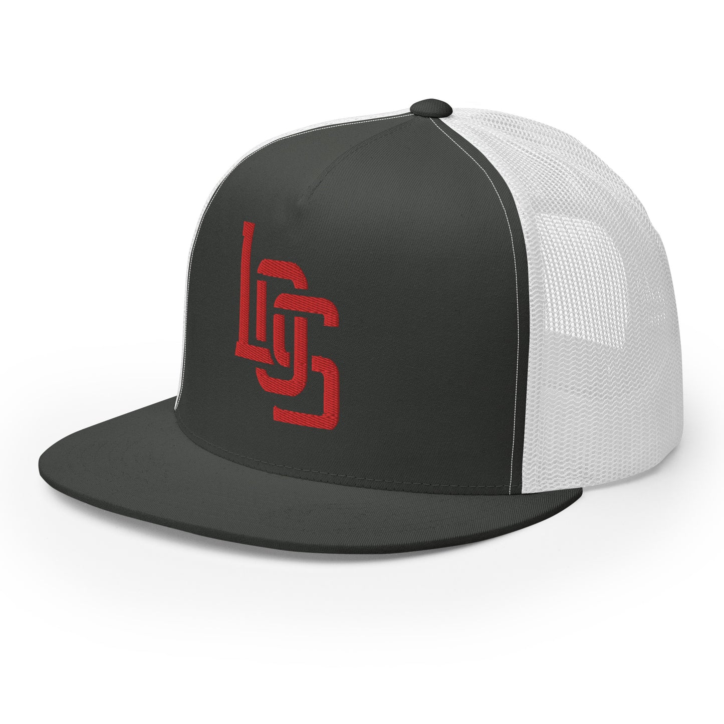 "LOS" Five Panel Trucker Cap | Yupoong 6006 | E Luna CLASSIC 1 Red Thread Front Logo