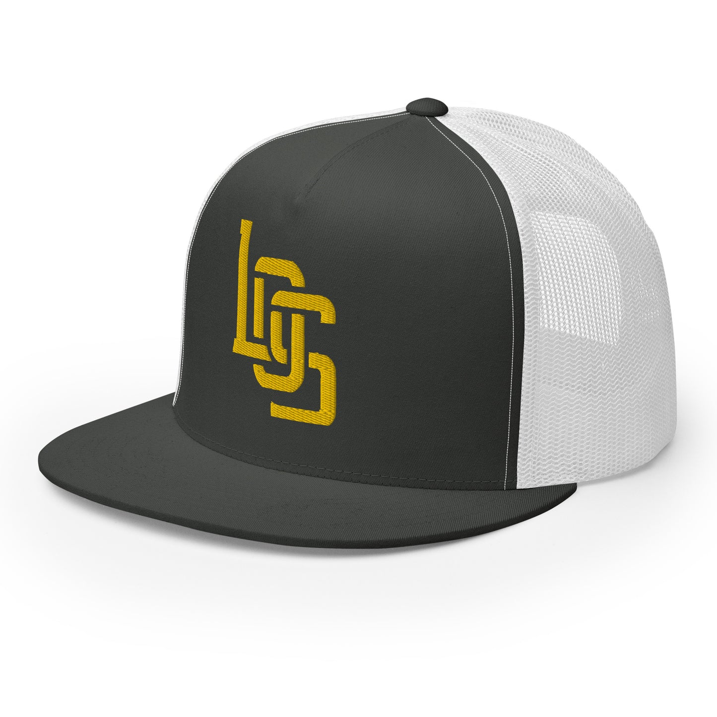 "LOS" Five Panel Trucker Cap | Yupoong 6006 | E Luna CLASSIC 1 Gold Thread Front Logo
