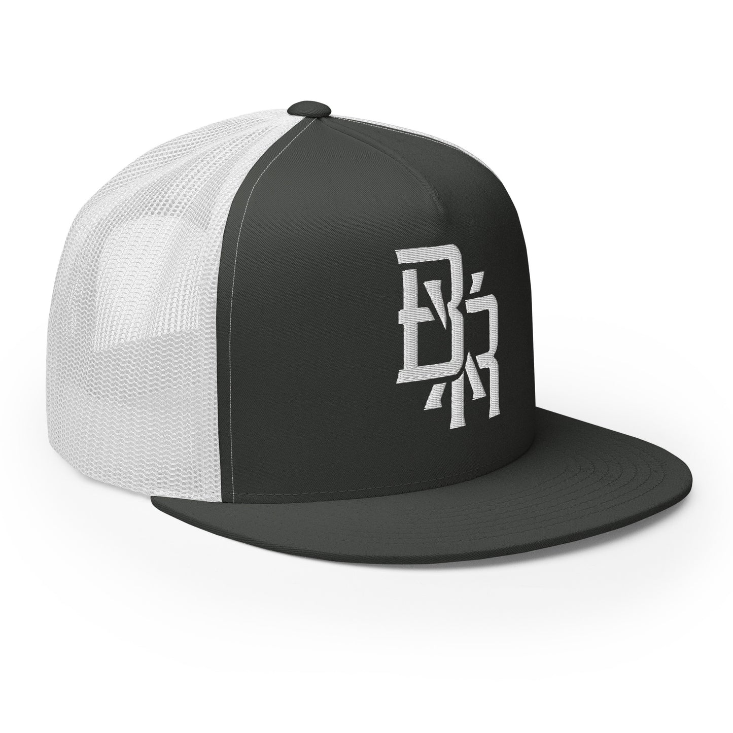 "BXR" Five Panel Trucker Cap | Yupoong 6006 | E Luna CLASSIC Solocrest 1 White Thread Front Logo