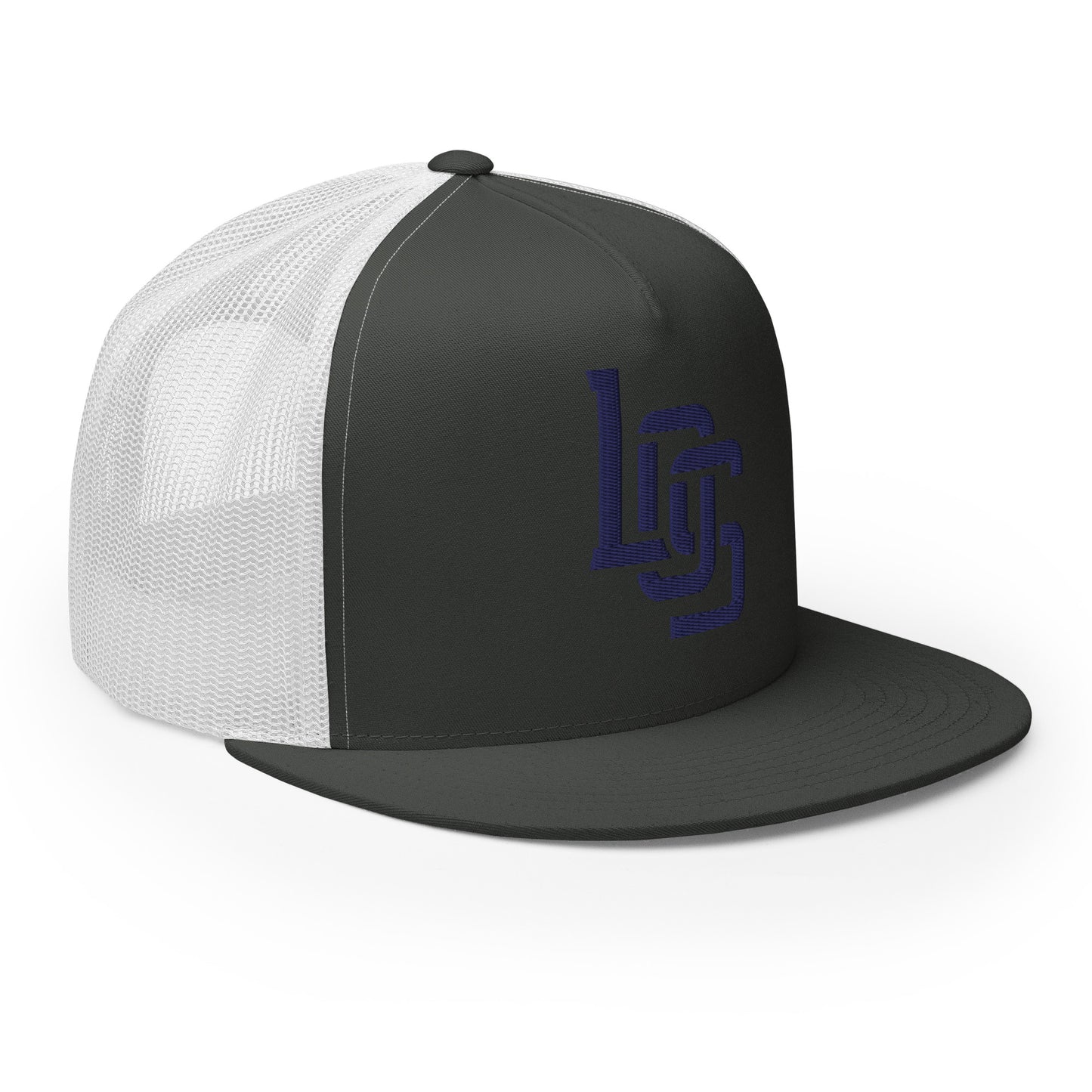 "LOS" Five Panel Trucker Cap | Yupoong 6006 | E Luna CLASSIC 1 Navy Thread Front Logo