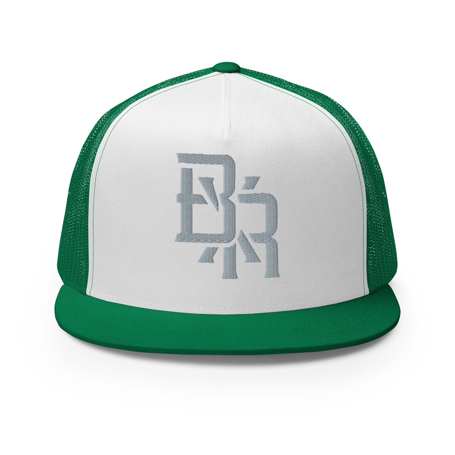 "BXR" Five Panel Trucker Cap | Yupoong 6006 | E Luna CLASSIC Solocrest 1 Grey Thread Front Logo