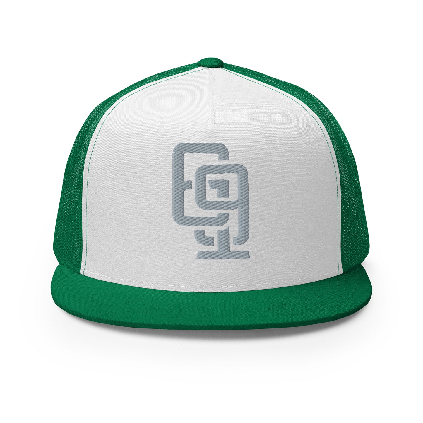 "619" Five Panel Trucker Cap | Yupoong 6006 | E Luna CLASSIC Solocrest 1 Grey Thread Front Logo