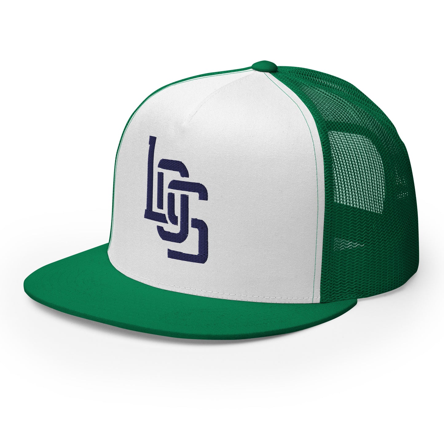 "LOS" Five Panel Trucker Cap | Yupoong 6006 | E Luna CLASSIC 1 Navy Thread Front Logo