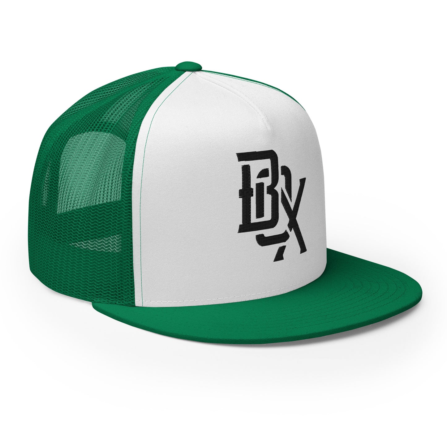 "BOX" Five Panel Trucker Cap | Yupoong 6006 | E Luna CLASSIC Solocrest 1 Black Thread Front Logo