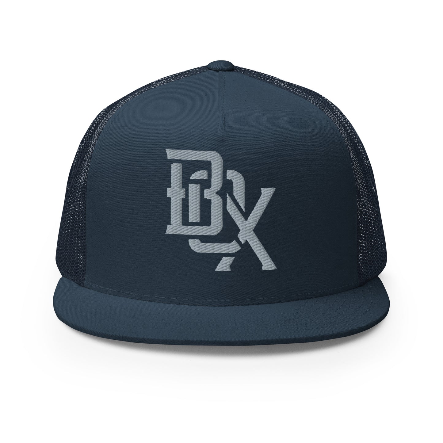 "BOX" Five Panel Trucker Cap | Yupoong 6006 | E Luna CLASSIC Solocrest 1 Grey Thread Front Logo