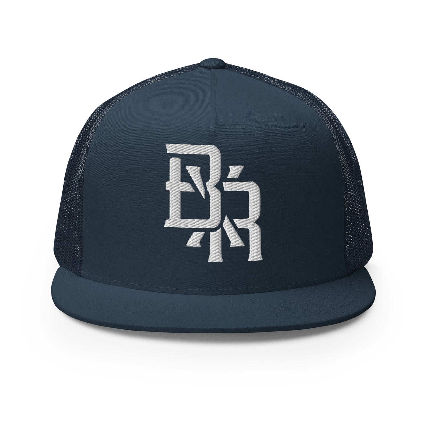 "BXR" Five Panel Trucker Cap | Yupoong 6006 | E Luna CLASSIC Solocrest 1 White Thread Front Logo