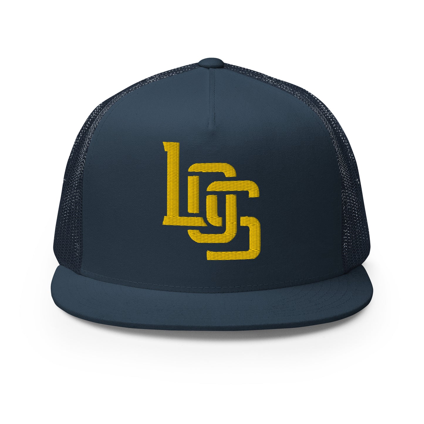 "LOS" Five Panel Trucker Cap | Yupoong 6006 | E Luna CLASSIC 1 Gold Thread Front Logo