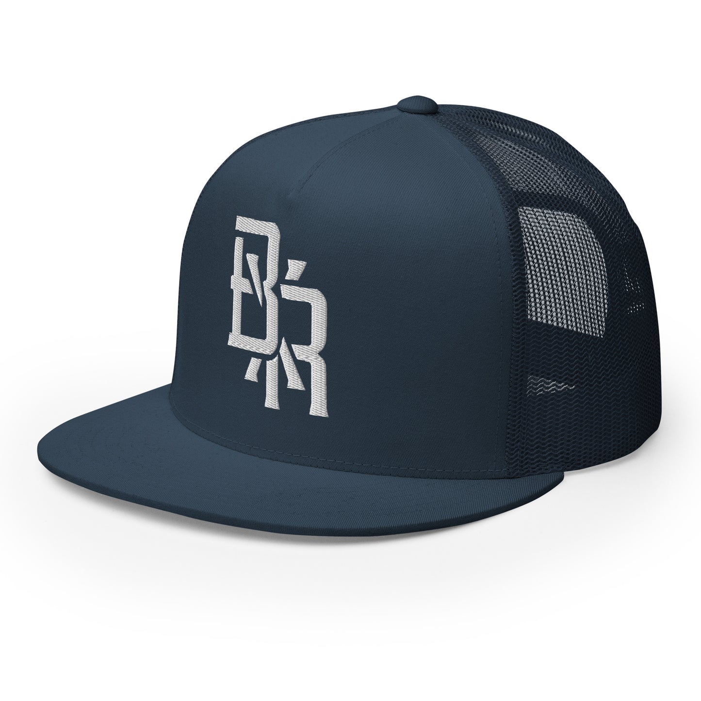 "BXR" Five Panel Trucker Cap | Yupoong 6006 | E Luna CLASSIC Solocrest 1 White Thread Front Logo
