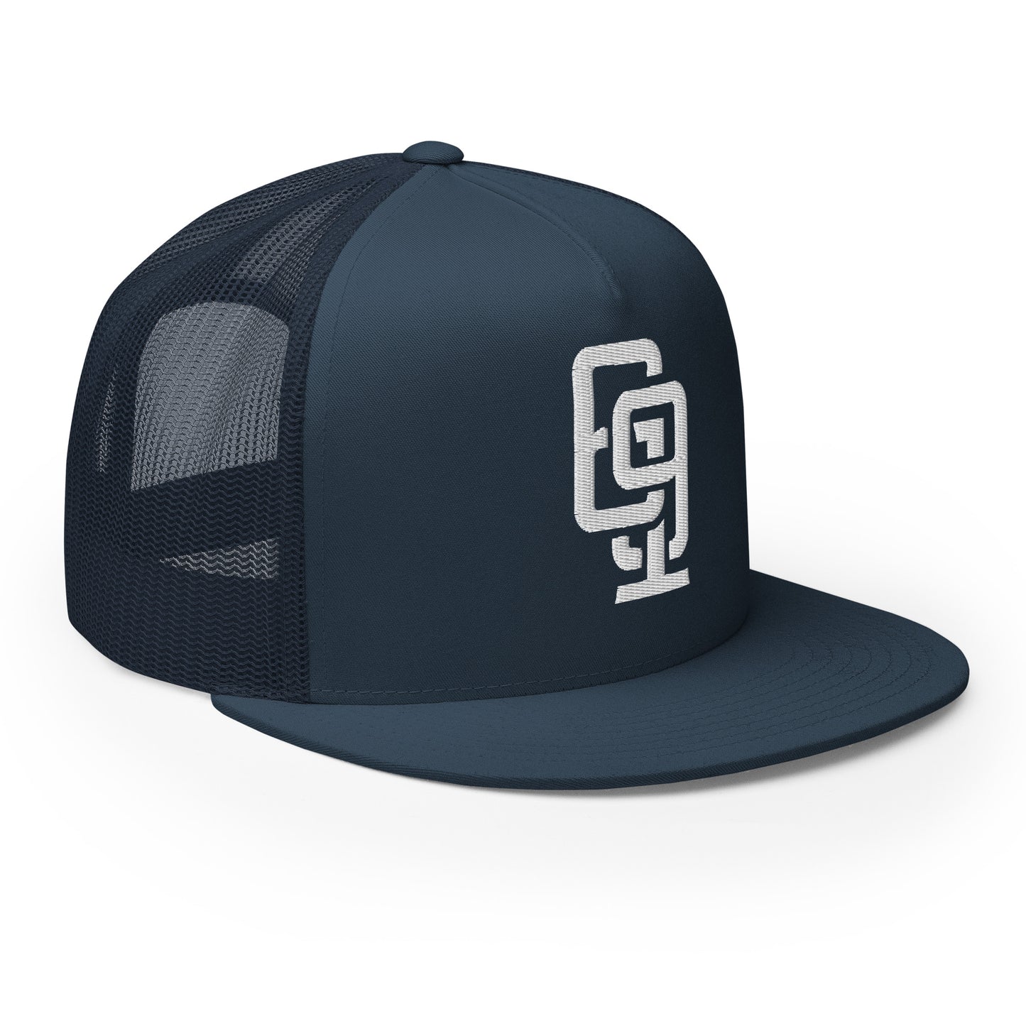 "619" Five Panel Trucker Cap | Yupoong 6006 | E Luna CLASSIC Solocrest 1 White Thread Front Logo